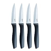 Glad Paring Knife Set, Pack of 4 | Sharp Stainless Steel Blades with Non-Slip Handles | 3.5-Inch Kitchen Knives for Cutting Vegetables and Peeling Fruit,Gray