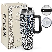 40 oz Tumbler with Handle and Straw, 100% Leak-Proof Travel Mug, Stainless Steel Double Wall Vacuum Insulated Coffee Cup Keeps Cold For 34 Hours, Dishwasher Safe, BPA Free, Black Leopard 40 oz Tumbler with Handle and Straw, 100% Leak-Proof Travel Mug, Stainless Steel Double Wall Vacuum Insulated Coffee Cup Keeps Cold For 34 Hours, Dishwasher Safe, BPA Free, Black Leopard