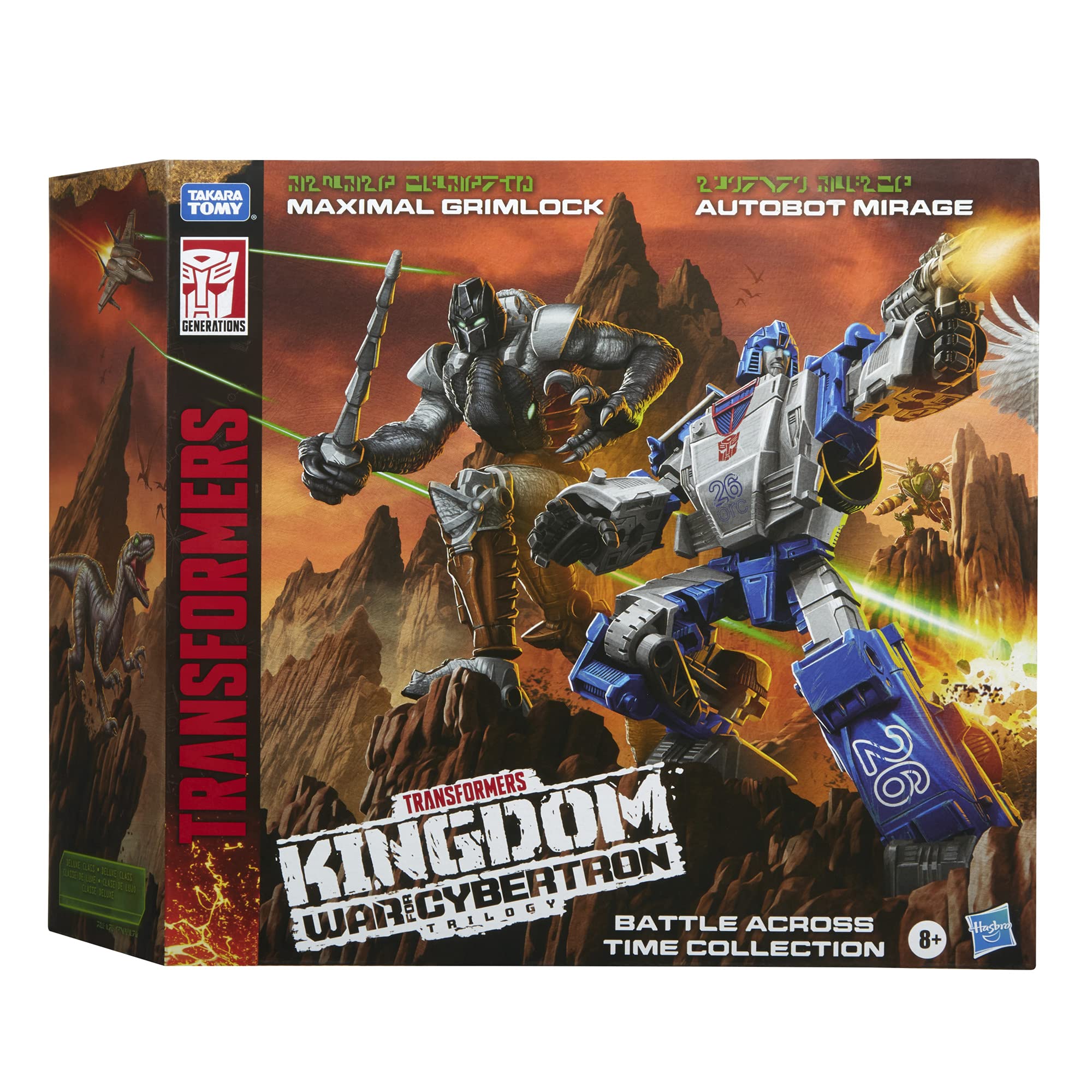 Transformers Toys Generations Kingdom Battle Across Time Collection Deluxe WFC-K40 Autobot Mirage & Maximal Grimlock, Age 8 and Up, 5.5-inch (Amazon Exclusive)