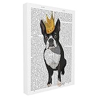 Stupell Home Décor Classic Novel Royal Terrier Puppy Stretched Canvas Wall Art, 16 x 1.5 x 20, Proudly Made in USA