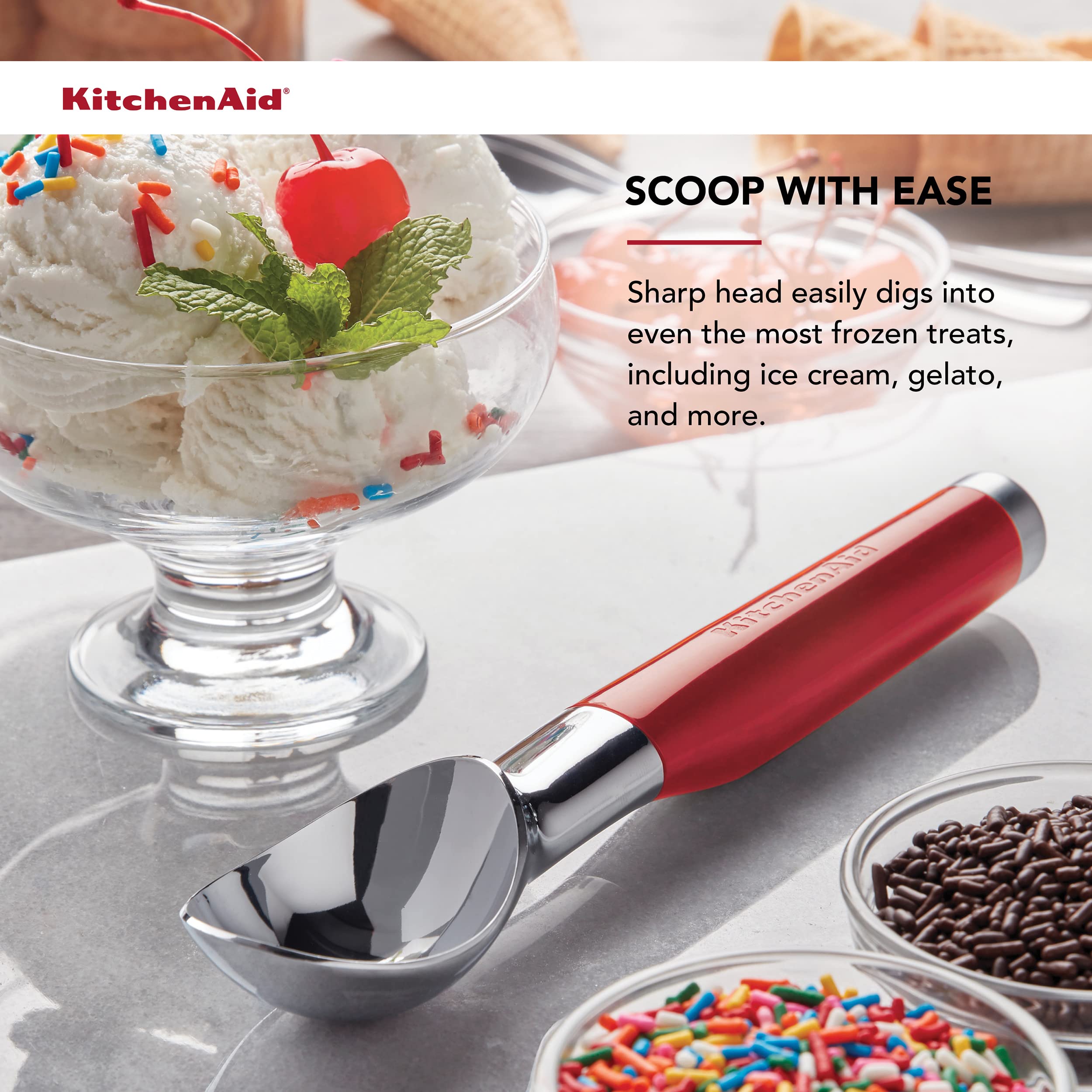 KitchenAid Classic Ice Cream Scoop, One Size, Red 2