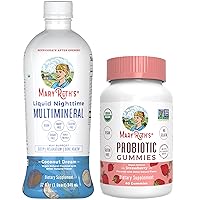 MaryRuth Organics Liquid Mineral Supplement for Women, Men & Kids for Sleep, Immune Support, Bone & Nerve Health, and Probiotic Gummies Adult Chewable for Digestive & Gut Health, Vegan, Non-GMO