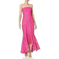 Shoshanna Women's Gila Strapless Eyelet Crepe De Chine High-Low Gown