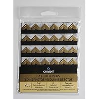 Canson Self Adhesive Photo Corners, 252-Pack, Gold, 252 Count