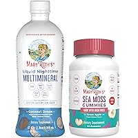 MaryRuth Organics Liquid Mineral Supplement for Women, Men, & Kids for Sleep Support, Immune Support, Bone & Nerve Health in Coconut, and Sea Moss Gummies for Gut Health, Vegan, Non-GMO