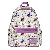 Loungefly Disney Tangled Rapunzel Flynn Ryder And Maximus All-Over Print Cute Mini Backpack