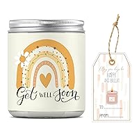 WATINC Get Well Soon Jar Candles Gifts for Sick, Lavender Scented Candle After Surgery Recovery Feel Better Gift, 32H Burning 10oz Natural Soy Wax Stress Relief Aromatherapy Feel Better for Women Men