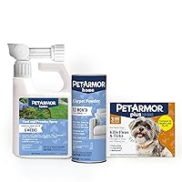 PetArmor Plus Flea & Tick Prevention for Dogs 5-22 lbs (3 Doses) + PetArmor Home Carpet Spray and Yard Spray for Fleas & Ticks, Total Flea & Tick Prevention