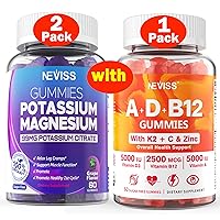 2Pack Potassium Magnesium + 1Pack Vitamin ADK with B12 Gummies