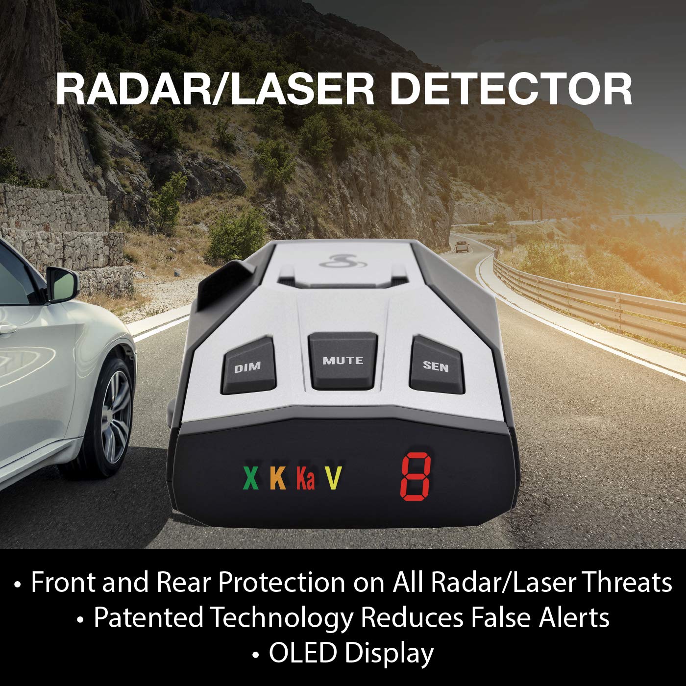Cobra RAD 350 Laser Radar Detector - Long Range, False Alert Filter, OLED Display, Black