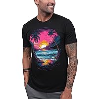 INTO THE AM Men's Graphic Tees S - 4XL Cool Lightweight Fitted Printed Design T-Shirts Nature