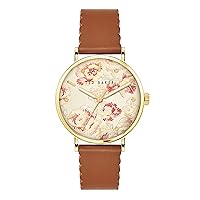 Ted Baker Phylipa Bloom Tan Leather Strap Watch (Model: BKPPHF2099I)