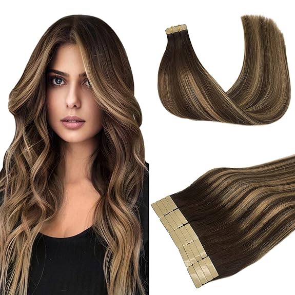 Mua LAB·EH Human Hair Extensions Tape in Remy Ombre Chocolate Brown to  Caramel Blonde 20 Inch 50g 20pcs Tape in Real Hair Extensions Straight Skin  Weft Remy Natural Hair trên Amazon Mỹ