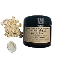 Organic Manuka Honey and Royal Jelly Lotion with Colloidal Oatmeal | Bee Moisturizing Lotion | Face and Body Lotion | For All Ages and Skin Types | (4 oz glass jar)