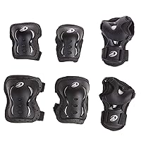 Rollerblade Bladegear XT Junior 3 Pack Protective Gear, Knee Pads, Elbow Pads and Wrist Guards, Multi Sport Protection,Youth, Black