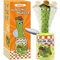 Yodeling Pickle, Talking Yodeling Toy Repeats What You Say, Singing Pickle Plush Toys - Rechargeable Twisted Mimicking Toy Singing Dance, Funny Prank Novelty Gag Gift for Adults & Kids