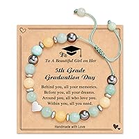HGDEER Graduation Gifts, Natural Stone Heart Bracelets for 5th 8th Teen Girls Mens Women