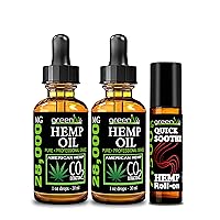 Hemp Oil 28,000mg (2 Pack) + Quick Soothe Roll-On 7,500mg Bundle