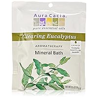 Aura Cacia Aromatherapy Mineral Bath, Clearing Eucalyptus, 2.5 Ounce Packet (Pack of 3)