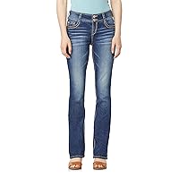 WallFlower Women's Luscious Curvy Bootcut Mid-Rise Insta Stretch Juniors Jeans (Standard and Plus)