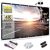 Mdbebbron 120 inch Projection Screen 16:9 Foldable Anti-Crease Portable Projector Movies Screens for Home Theater Outdoor Indoor Support Double Sided Projection