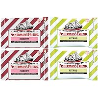 Lozenges Duo Set (Cherry and Citrus Flavors) Fresh Breath and Extra Strong Cough Sugar Free Lozenges 25g Each (Pack of 4)
