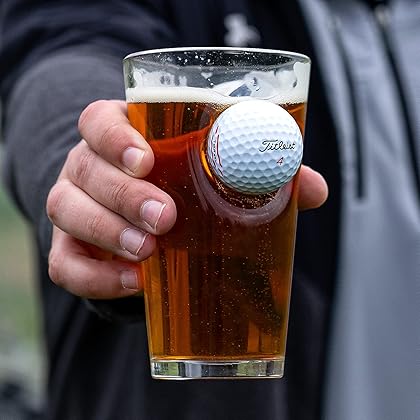 BenShot Pint Glass with Real Golf Ball - 16oz | Made in the USA