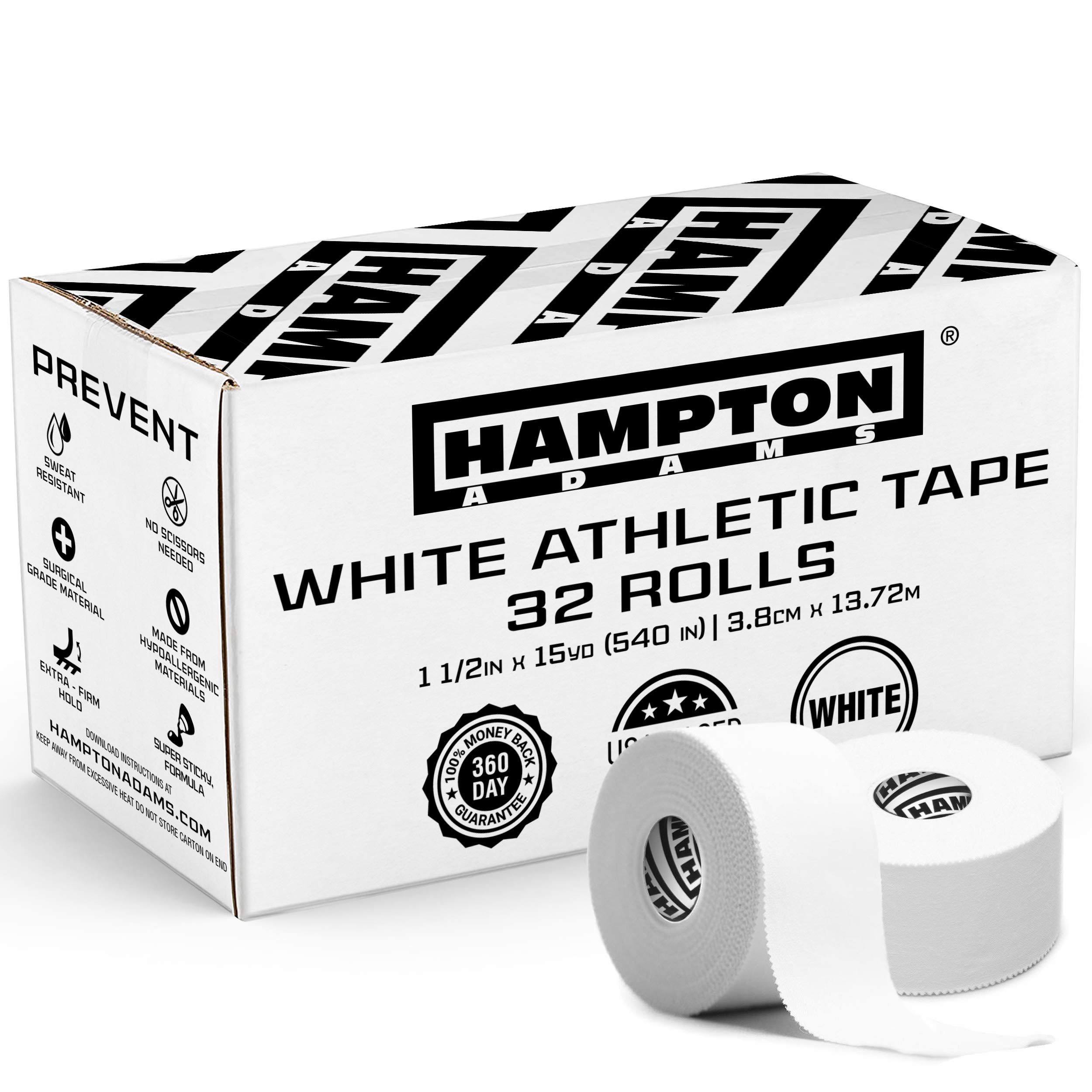 Hampton Adams (32 Pack White Bulk Athletic Tape - 1.5