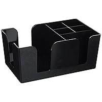 Winco BC-6 Bar Caddy with 6 Compartments,Black,Medium