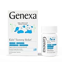 Genexa Kids' Tummy Relief - 30 Antacid Chews - Calcium Carbonate Acid Reducer - Certified Vegan, Gluten Free & Non-GMO