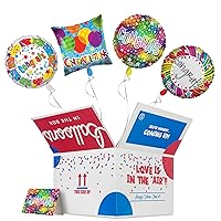 Surprise Box (4) Congratulations Gifts For Women - Shipped Helium Foil Balloons Bouquet & Congratulations Card, New Gift Ideas For Graduation Gifts & Engagement Gifts