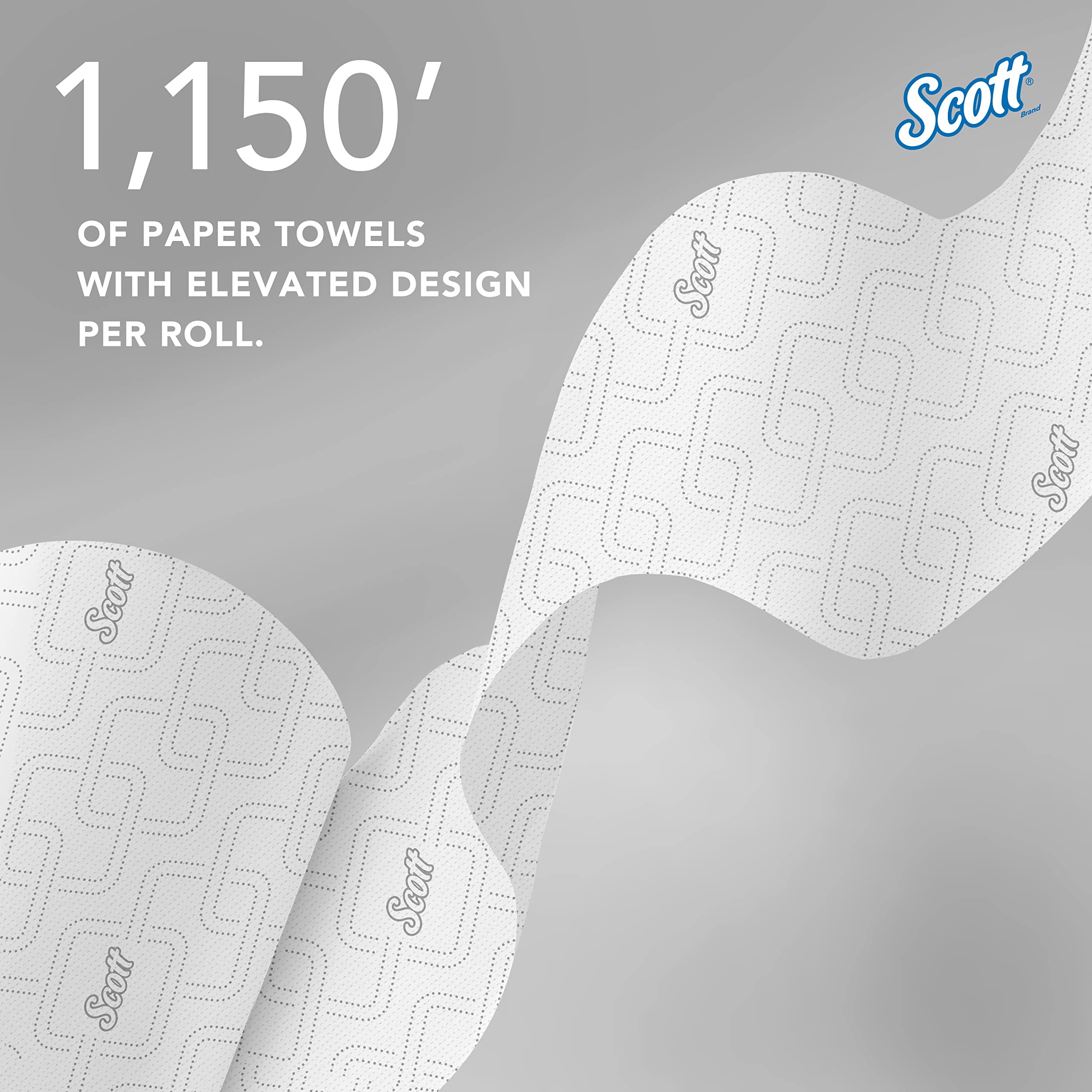 Scott Pro Hard Roll Paper Towels (25702) for Scott Pro Dispenser (Blue Core Only), Absorbency Pockets, White, 1150'/Roll, 6 Rolls/Case, 6,900'/Case