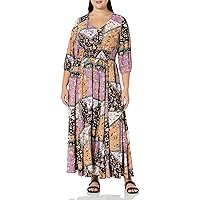 City Chic Plus Size Maxi Harley in Baroque Patchwork, Size 14