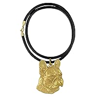 Exclusive Dog Necklace with Gold Plating 24ct - Handmade Jewelry Masterpiece for Dog Lovers – Gold-Plated Dog Necklaces for Men and Women – French Bulldog I