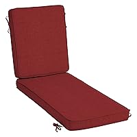 Arden Selections ProFoam Essentials Outdoor Chaise Lounge Cushion 72 x 21, Ruby Red Leala