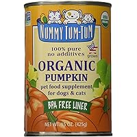 Organic Canned Pumpkin For Dogs, 15 OZ (Pack of 12)