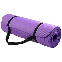 All Purpose 1/2-Inch Extra Thick High Density Anti-Tear Exercise Yoga Mat with Carrying Strap with Optional Yoga Blocks, Multiple Colors