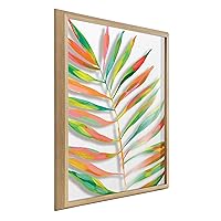 Kate and Laurel Blake Palma No 2 Framed Printed Acrylic Wall Art by Jessi Raulet of Ettavee, 24x32 Natural, Vibrant Botanical Modern Art Wall Décor