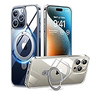 TORRAS Ultra Magnetic Clear for iPhone 15 Pro Case with Sturdy Stand, [12FT Military-Grade Shockproof & Compatible with MagSafe] Sleek Unbreakable Kickstand Case, Diamond Clear, Ostand Series