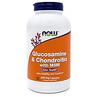 Now Glucosamine & Chondroitin with MSM, 300 Capsules, Joint Health Supplement