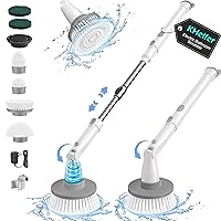 kHelfer Electric Spin Scrubber Kh8, 2024 Upgrade Cordless Shower Scrubber 8 Replacement Head, 1.5H Bathroom Scrubber Dual Speed, Shower Cleaning Brush with Extension Arm for Bathtub Tile Floor