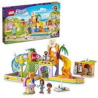 LEGO Friends Water Park Toy Building Set 41720 Pretend Play Kit with Swimming Pool Slides, Water Canons, and Two Mini-Dolls, Heartlake City Toy, Birthday Gift Idea for Kids Boys Girls Ages 6+ Years
