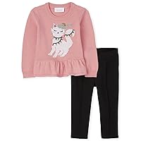 The Children's Place Baby Girls and Toddler Girls Long Sleeve Sweater and Knit Leggings 2-piece Sets