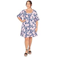 Ruby Rd. Womens Womens Plus-Size Daisy Daze Puff Dress