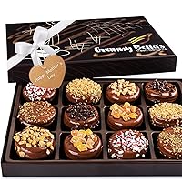Mothers Day Chocolate Gift Baskets, 12 Gourmet Covered Cookies, Chocolate Candy Gift Box, Prime Gifts for Mom Women Daughter Wife Grandmother, Mother’s Snack Food Delivery Ideas, Assorted Cookies