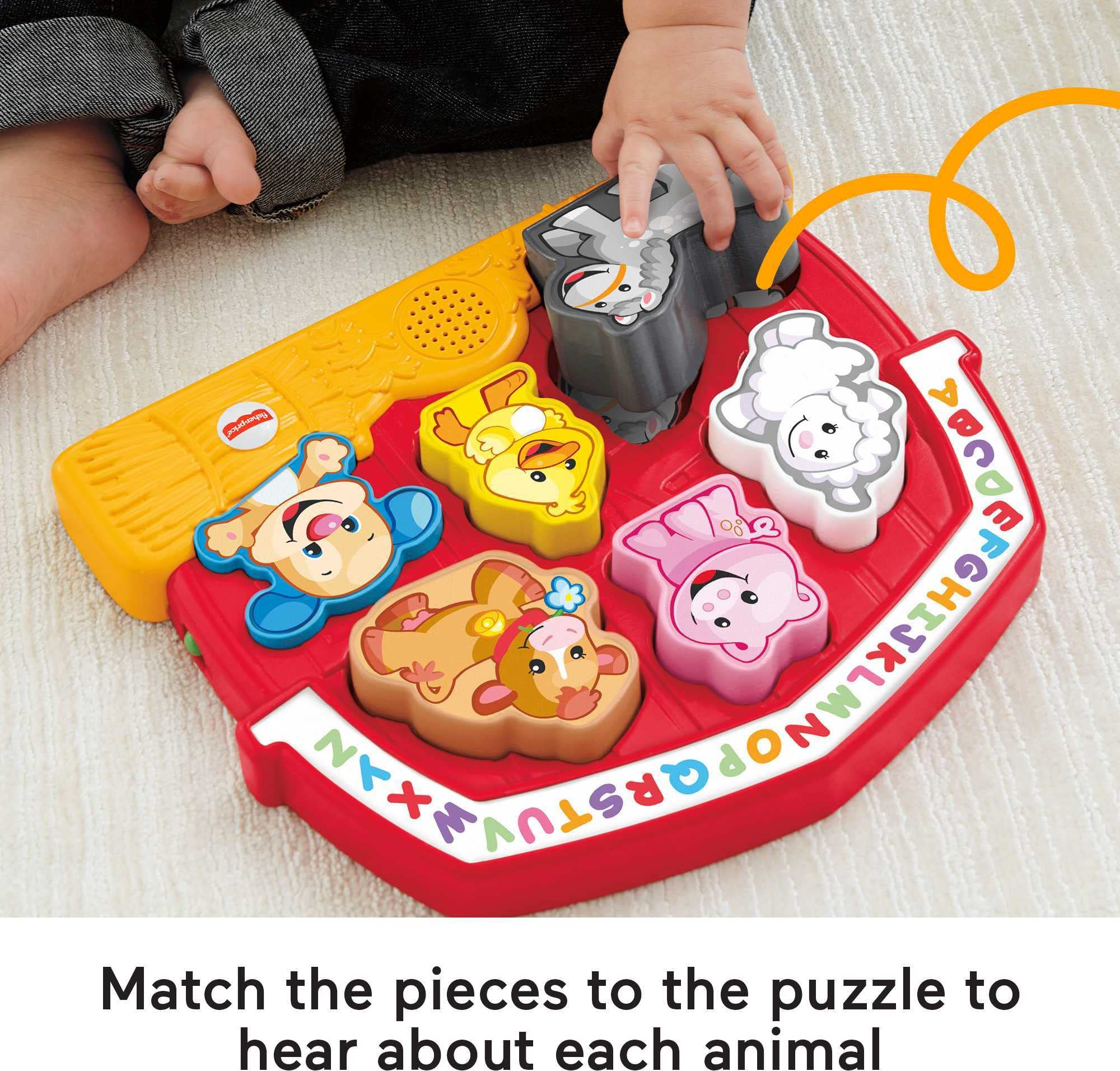 Fisher-Price Laugh & Learn Toddler Shape Sorting Toy Farm Animal Puzzle With Music & Sounds For Ages 1+ Years