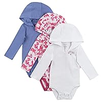 Hanes Baby-Boys Hanes Baby Bodysuits, Ultimate Baby Flexy Hoodie Long Sleeve Bodysuit, Babies And Toddlers, 3-Pack