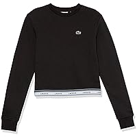 Lacoste Girls' Printed Band Short Sweatshirt