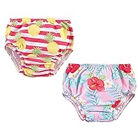 Hudson Baby Unisex Baby Swim Diapers, Tropical Floral, 0-6 Months