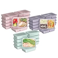 Bentgo® Prep 60-Piece Meal Prep Kit - Reusable Food Containers 1-Compartment, 2-Compartment, & 3-Compartments for Healthy Eating - Microwave, Freezer, & Dishwasher Safe (Floral Pastels)